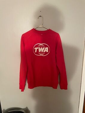 Red Crewneck Sweater - TWA Vintage-Inspired Men's Pullover